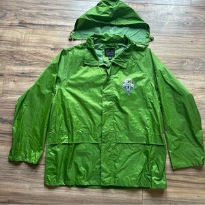 Seattle Sounders Stadium Rain Jacket Mens L Rave Green Hooded G-lll Sports